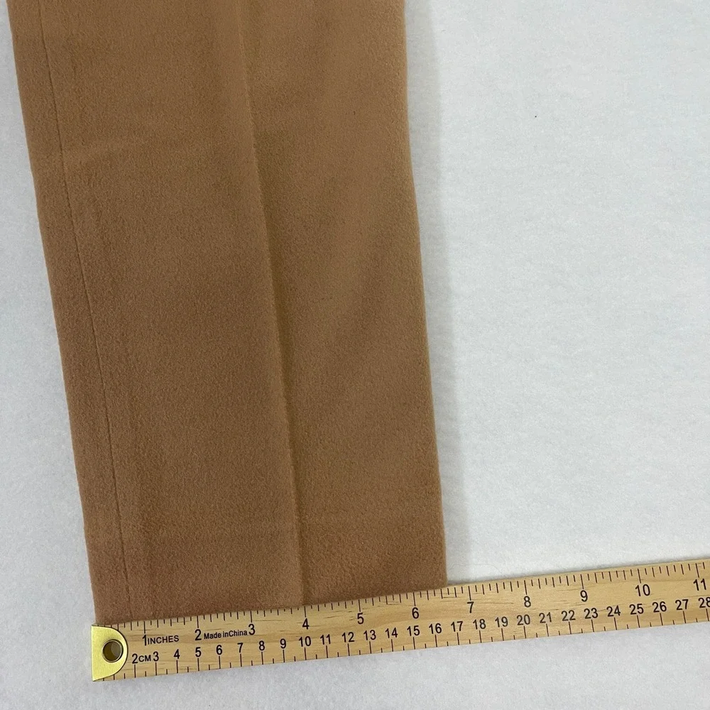 VTG J. Crew Wool Cashmere‎ High Rise Pleated Trouser Pants Tan Womens Size 4
